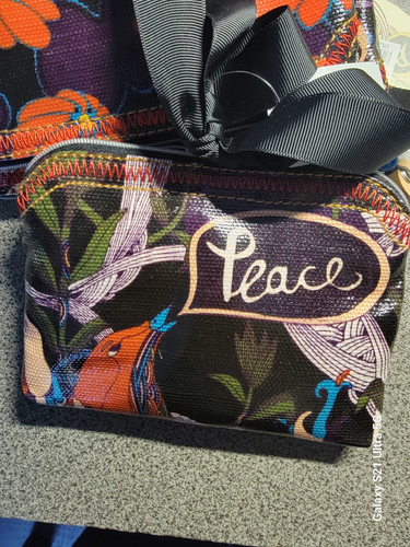 Sakroots Aritist Circle 3 Piece Pouch Set Peace Floral and Bird design New w/tag - Picture 2 of 3