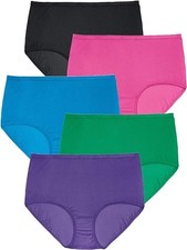 NWOT Assorted Comfort Choice 5 Pair Pack Nylon Brief Panties Size 11