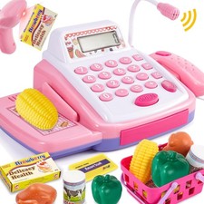 Spielkasse Kinder Kasse Spielzeug ab 3 Jahre Mädchen, Kassenstation mit Licht...