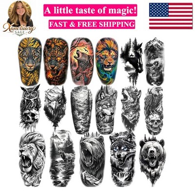 77 Sheets Temporary Tattoos for Adults and Kids - 2 Sizes Fake Tattoo Realist...