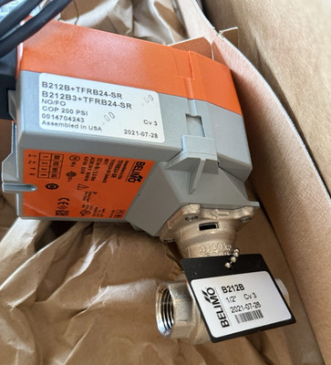 Belimo B212B+TFRB24-SR  Actuator Assembly and valve body 1/2  NFPT, 24V qty of 8