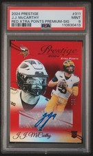 2024 Prestige J.J. McCarthy RC#311 Xtra Points Premium Signature Red AUTO 89/199