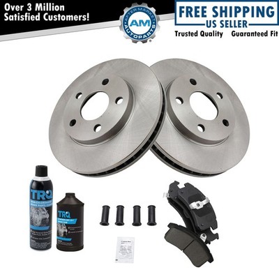 Front Ceramic Brake Pad & Rotor Kit w/Fluids for Buick Cadillac Chevy Olds