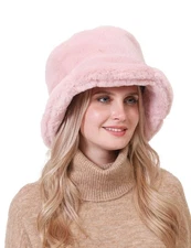 Women's Faux Fur Bucket Hats Gift Hat For Women Hair Accessories