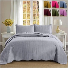 Feel Like Cotton Bedspread with Pillow Sham Summer Coverlet Set Twin Queen King