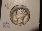 1934-D MERCURY DIME POPULAR BETTER DATE SHIPS FREE