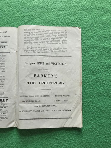 Programma originale nuovo Brighton v Darlington 12 pagine venerdì 15 aprile 1938 - Foto 8 di 11