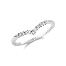 Wishbone Ring 925 Sterling Silver Ladies with Cubic Zirconia/CZ