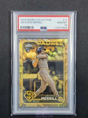2024 Topps Gilded Collection Baseball RC Jackson Merrill 36/99 PSA 10 -TTQ