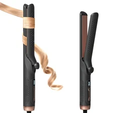 Hahahope Hair Straightener and Curler 2-in-1, 360° Airflow Styler Curling Iron,