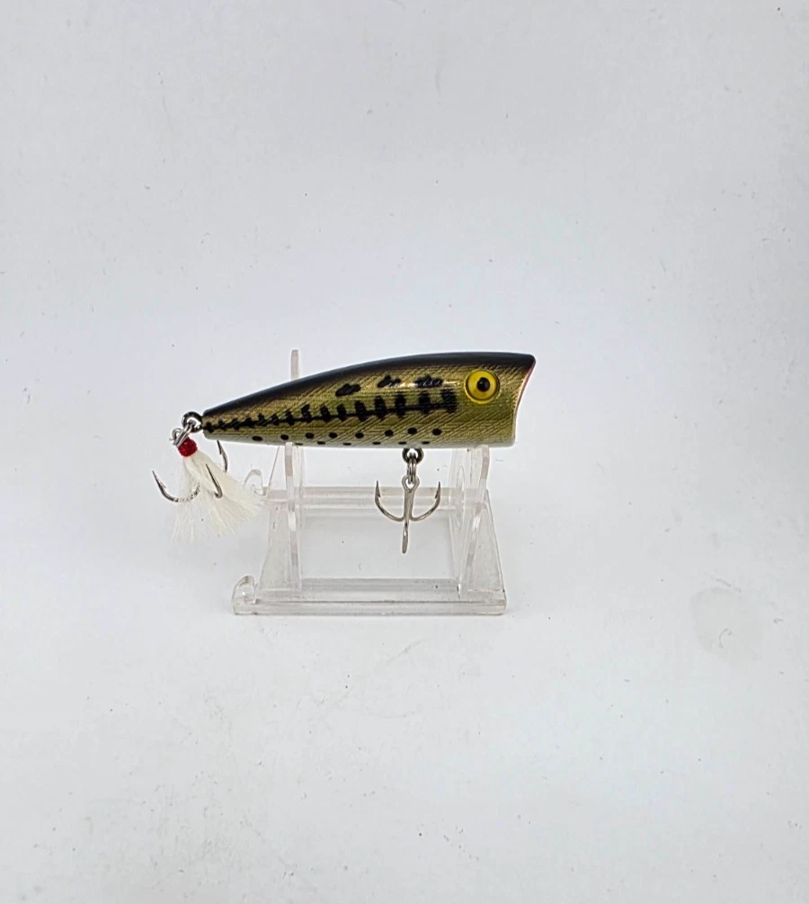 Leurre De Pêche Vintage REBEL Pop-R - Taille 2,5'' - Couleur RARE - Très Bon état