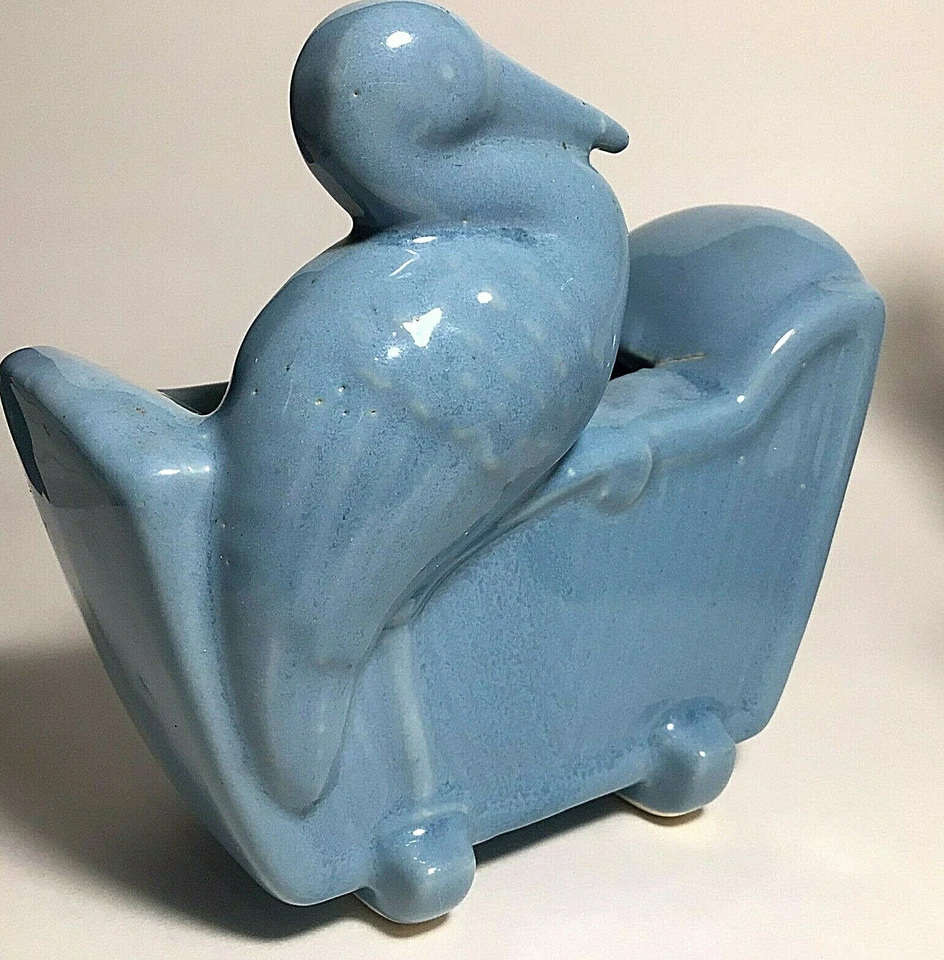 MORTON POTTERY PLANTERS SET OF 3 STORK WATER PUMP MID CENTURY MODERN 1950'S - Image 3 of 4