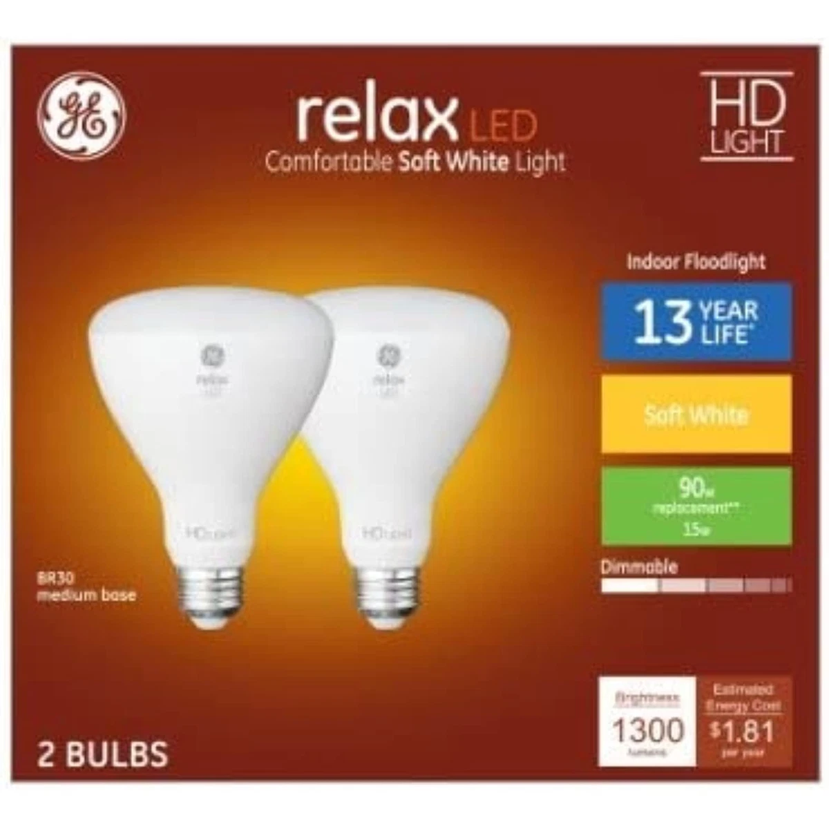 GE Relax LED 90 watt Equivalent BR30 Soft White Dimmable Flood