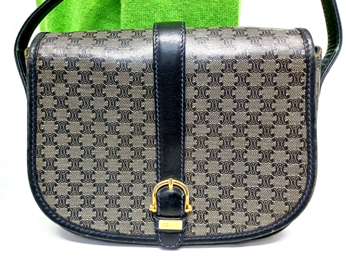 VINTAGE CELINE MACADAM PVC SMALL CROSSBODY SHOULDER BAG - Picture 2 of 24