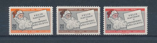 Peru 522-4 MNH, Santa Claus & Greeting, 1969