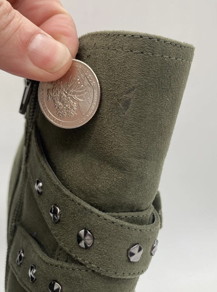 Tacones altos de aguja de gamuza verde GUESS GBG GGDeeka para mujer talla 8,5 M Foto 4 de 4