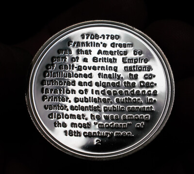 1976 Benjamin Franklin 12 Great Americans Letcher Mint Silver art