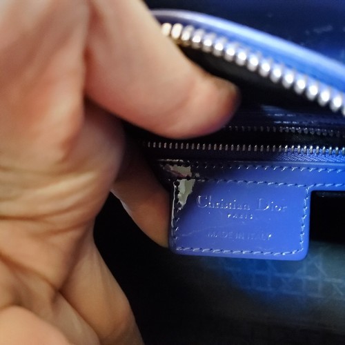 $6500 Lady Dior Blue patent Dior Medium bag - Picture 8 of 19