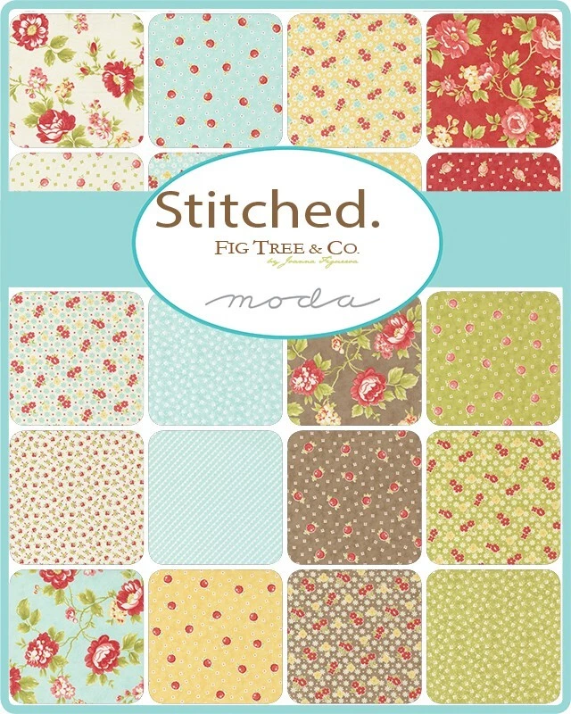 STITCHED 40 pc Sample Set Moda Fig Tree shabby quilting Fabric sewing Cottage - Image 2 of 4