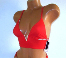 Victoria Secret Swim V-Hardware Strappy Bikini Top XS Bright red 32A 32B 30B 30C