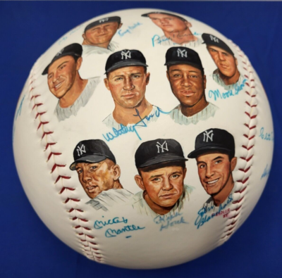 1961 WS Champions New York Yankees Team Signed Giant Baseball w/34