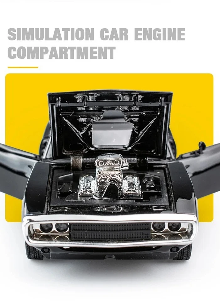 modellino Auto dodge Charger 1970 Fast e furious 1/32 Diecast 16.5 CM - Immagine 3 di 4