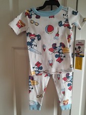Minnie Mickey Mouse Baby Girls 2 Piece Snug Fit Pajama Set Size 18 Months New