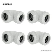 4 Pcs Barrow 90 Degree Dual 12mm Compression Fitting Hard Rigid Tubing , White