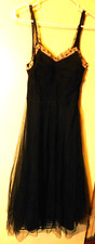 Unbranded~Black Long Maxi Cocktail Dress Sleeveless Lacey Shoulder Straps