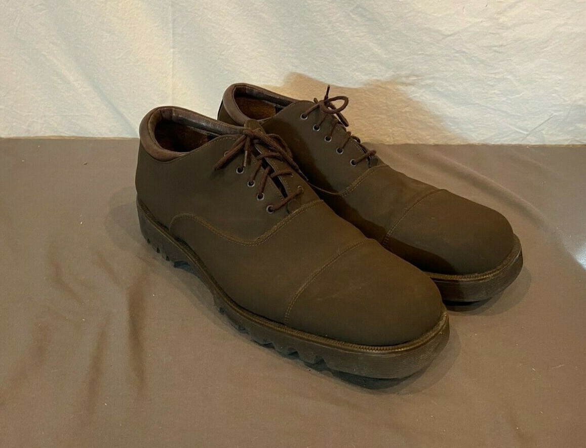 Donald J Pliner Dark Brown Toe Cap Lugged Sole Lace Up 