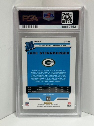 PSA 10 2019 Panini Donruss Optic #198 Jace Sternberger RC Auto Bronze - Picture 2 of 2