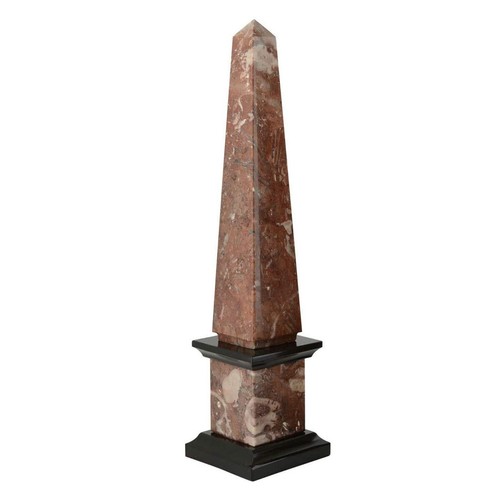 Obelisco Classico in Marmo Rosso e Nero Belgio Scultura da Tavolo Design H 40cm - Photo 5 sur 5