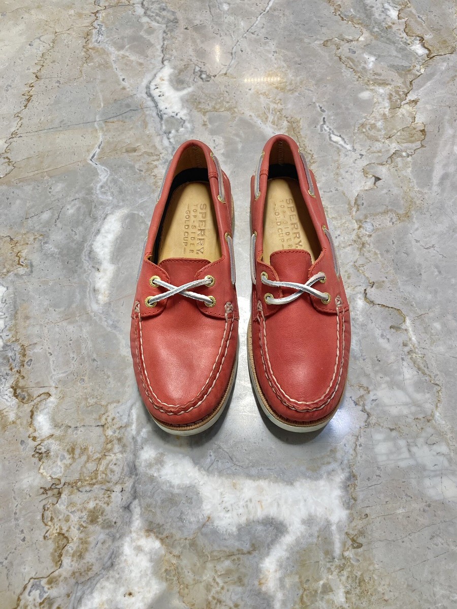 SPERRY Gold Cup 2-Eye Pink 5M Women Leather Boat Shoes