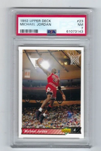 1992 Upper Deck basketball card #23 Michael Jordan Chicago Bulls graded PSA 7