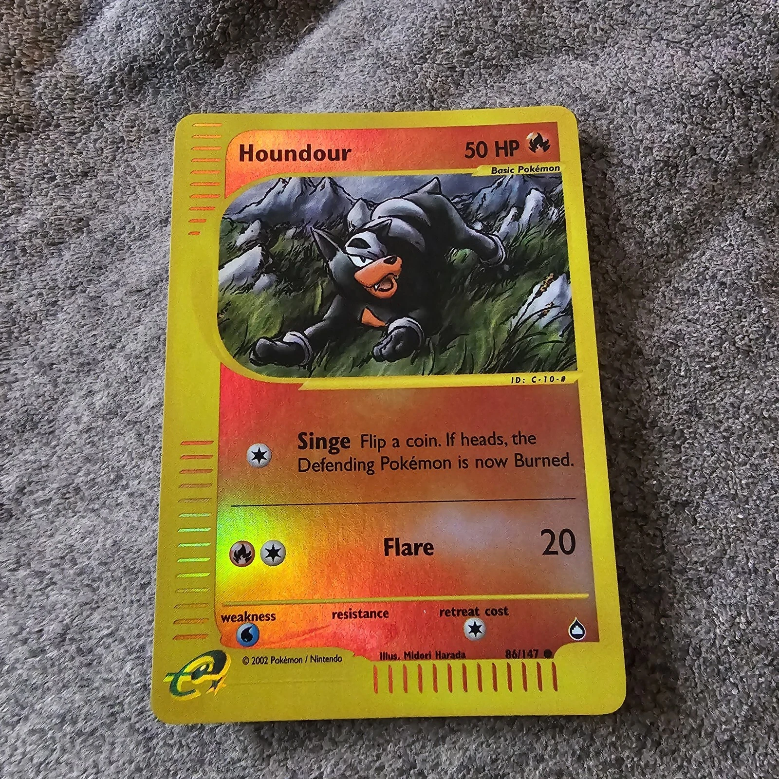 POKEMON AQUAPOLIS 86/147 HOUNDOUR REVERSE HOLO NM