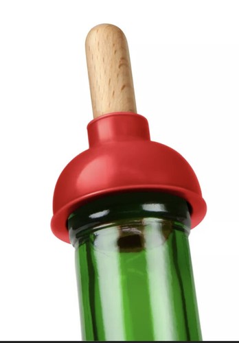 2 x Fred PLUNGE Bottle Wine Stopper Novelty Red Stopper NEW - Picture 2 of 5