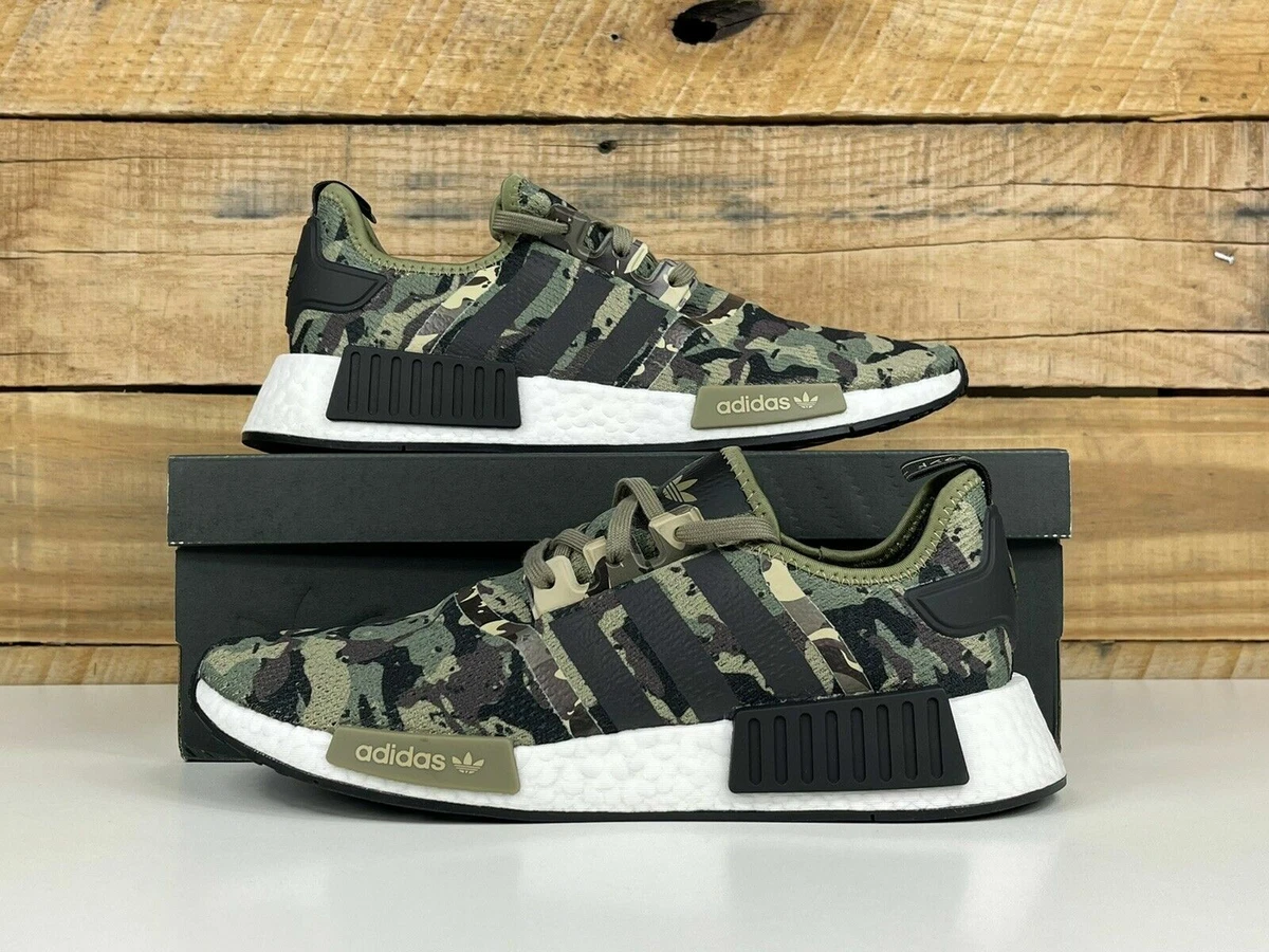 Adidas NMD R1 Boost Mens Sizes Duck Camo Black Green White Shoes GV8796 Women&#039;s |