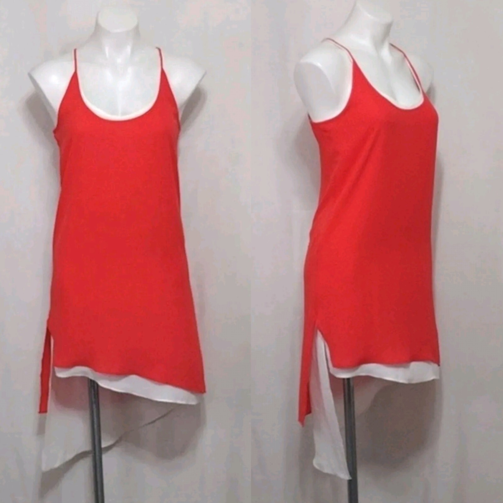 BCBGMaxAzria Double Layer Chiffon Asymmetrical Sl… - image 1