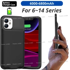 External Battery Charger Case Power Bank Cover For iPhone 14 13 12 11 X XR 8 7 6