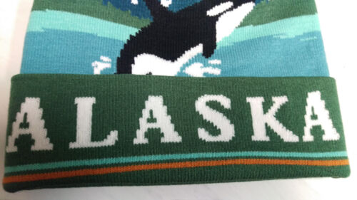 New Alaska Hat Polar Wear Alaska beanie style Knit hat with Pom Pom Orca - Picture 4 of 6