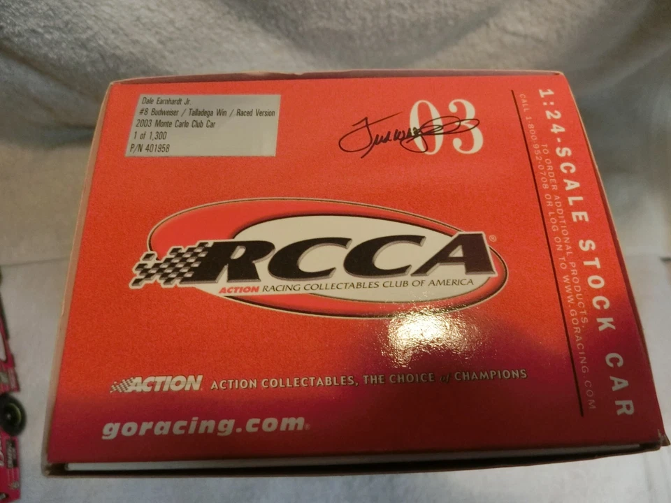 Dale Earnhardt Jr. #8 Budweiser / Talladega Win / Versión de carrera 1/24 Diecast Foto 2 de 4