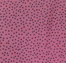 BTYx44/45" 100 Cotton, Quilting Treasures, Small Purple Red Polka Dots, Pink