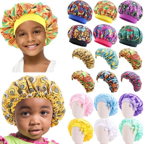 Baby Kids Satin Night Sleep Cap Hair Bonnet Hat Silk Wide Elastic Head Cover🔥 - image 2 of 4