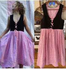 Oktoberfest Dirndl Dress Sz 10 yrs 11 12 black pink Medieval Renaissance