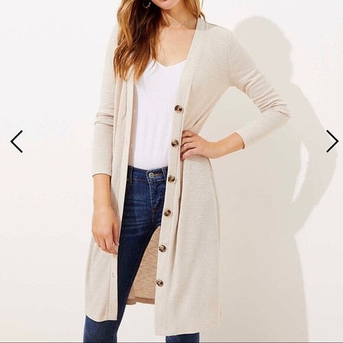 V-Neck Cardigan - Cream Muslin - Size 