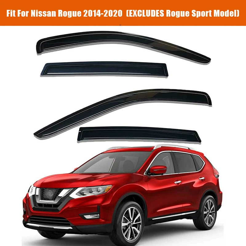 Smoke Window Visors Rain Guards Vent Sun Shade Wind Deflector Shields For Nissan - Image 3 of 4