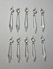 Vintage Chandelier/lamp Crystal icicle 3 1/2 Prism 10 pc lot