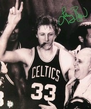 Larry Bird W/Red Auerbach Signed RP Boston Celtics HOF Reprint 8X10 Photo 