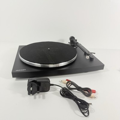 Crosley T150B-BK4 eleganter schwarzer minimalistischer Vinyl Plattenspieler Bluetooth funktioniert