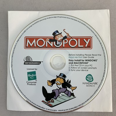 Monopoly DP PC CD-ROM 2002 Infogrames Windows Mac Handmark Hasbro 52132816